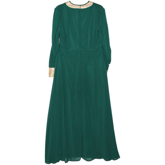 Green Long Sleeve Maxi Dress Large - Picture 4 of 4